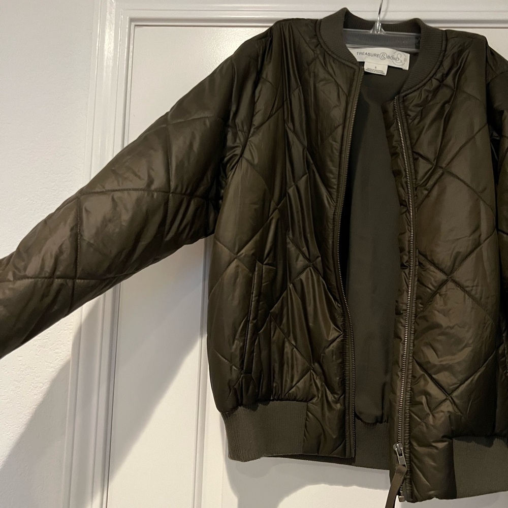 Treasure & Bond Green Bomber Jacket